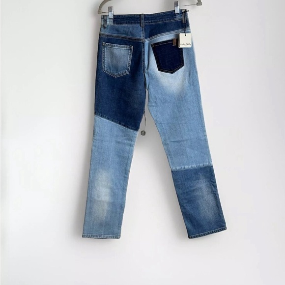 NWT Atelier Notify Paris Made In Italy Patch Work Jeans Sz 28 $295 - Picture 2 of 7